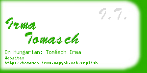 irma tomasch business card